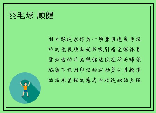 羽毛球 顾健